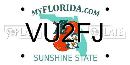 VU2FJ Florida License Plate