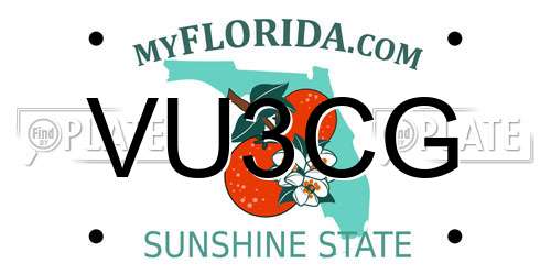 VU3CG Florida License Plate