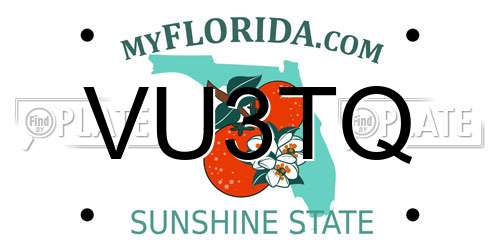 VU3TQ Florida License Plate