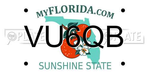 VU6QB Florida License Plate