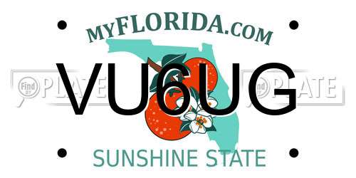 VU6UG Florida License Plate