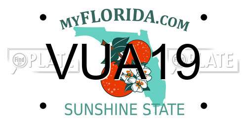 VUA19 Florida License Plate