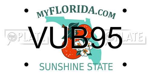 VUB95 Florida License Plate