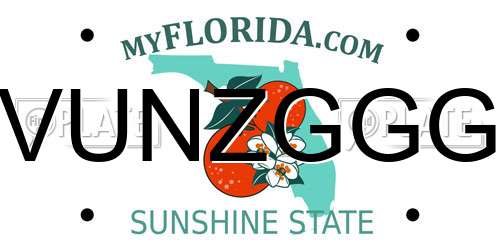 VUNZGGG Florida License Plate