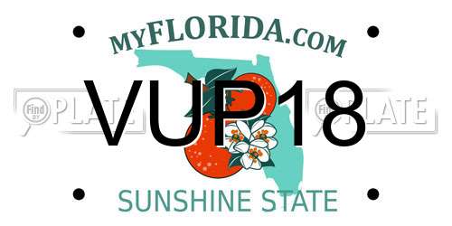 VUP18 Florida License Plate
