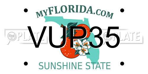 VUP35 Florida License Plate