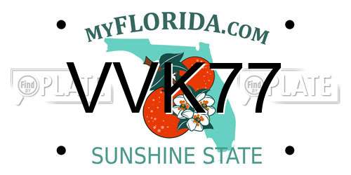 VVK77 Florida License Plate