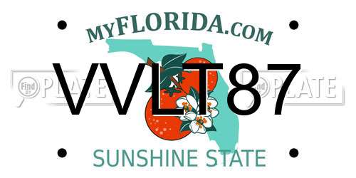 VVLT87 Florida License Plate