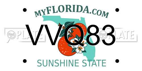 VVQ83 Florida License Plate