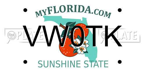 VW0TK Florida License Plate