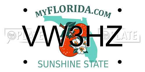 VW3HZ Florida License Plate