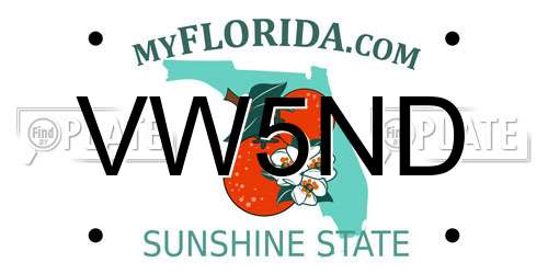 VW5ND Florida License Plate