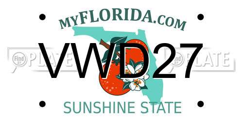 VWD27 Florida License Plate