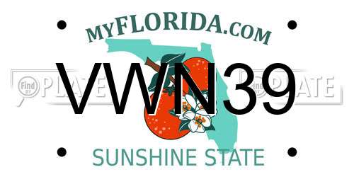 VWN39 Florida License Plate