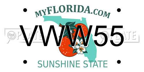 VWW55 Florida License Plate
