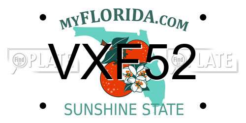 VXF52 Florida License Plate
