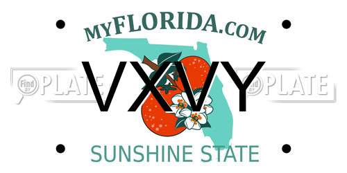 VXVY Florida License Plate