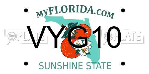 VYG10 Florida License Plate
