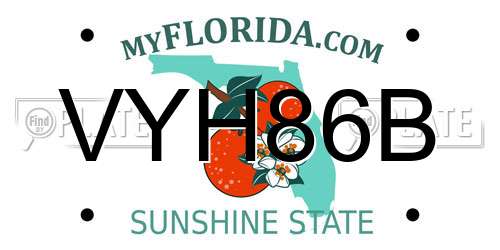 VYH86B Florida License Plate
