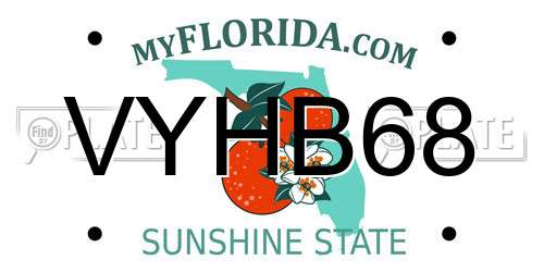 VYHB68 Florida License Plate