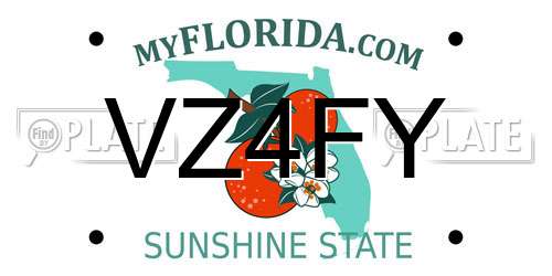 VZ4FY Florida License Plate