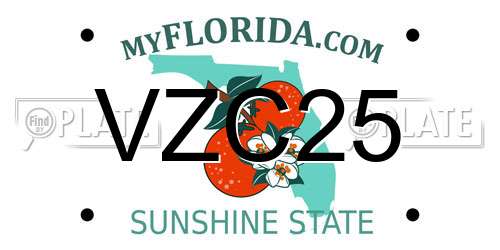 VZC25 Florida License Plate