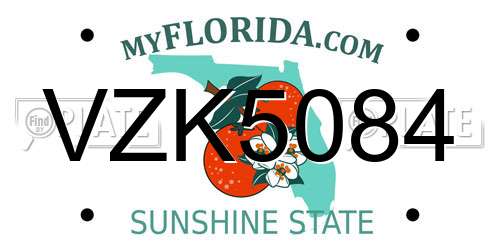 VZK5084 Florida License Plate