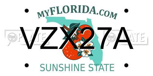 VZX27A Florida License Plate