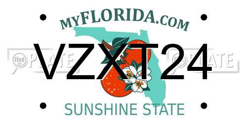 VZXT24 Florida License Plate