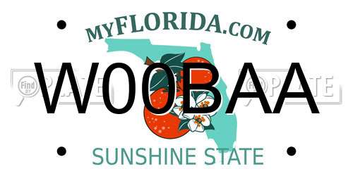 W00BAA Florida License Plate