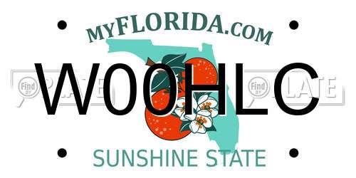 W00HLC Florida License Plate