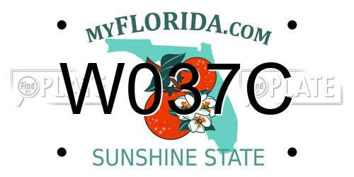 W037C Florida License Plate
