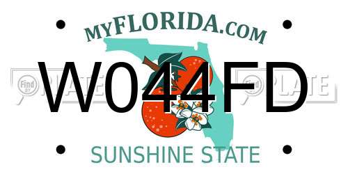 W044FD Florida License Plate
