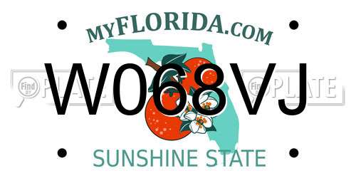 W068VJ Florida License Plate