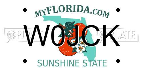 W0JCK Florida License Plate