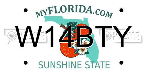 W14BTY Florida License Plate