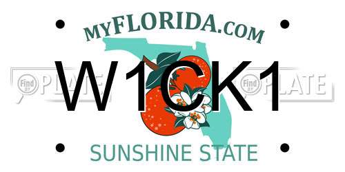 W1CK1 Florida License Plate