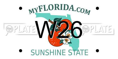 W26 Florida License Plate
