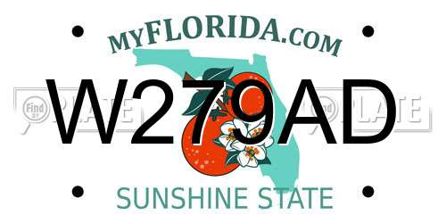 W279AD Florida License Plate