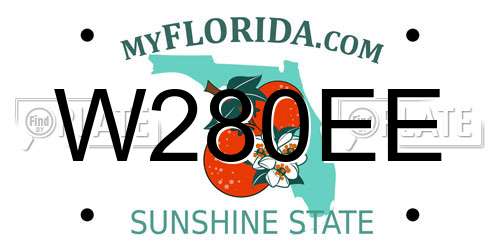 W280EE Florida License Plate