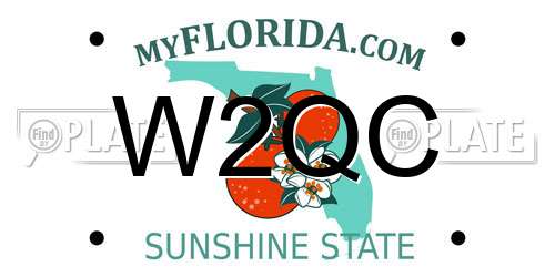 W2QC Florida License Plate