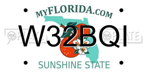 W32BQI Florida License Plate