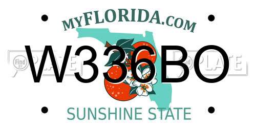 W336BO Florida License Plate