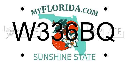 W336BQ Florida License Plate