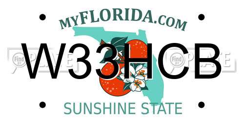 W33HCB Florida License Plate