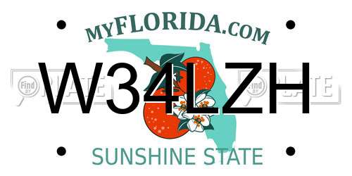 W34LZH Florida License Plate