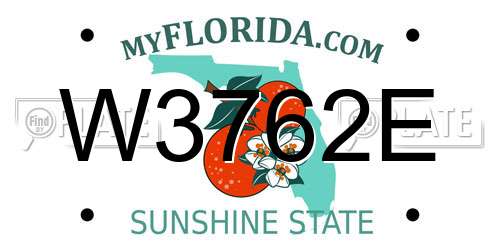 W3762E Florida License Plate