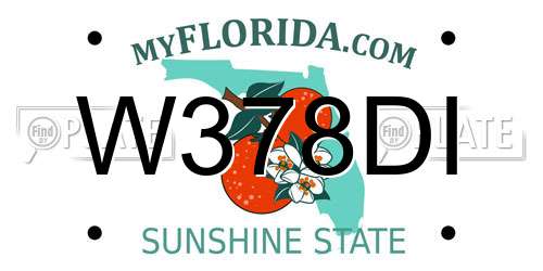 W378DI Florida License Plate