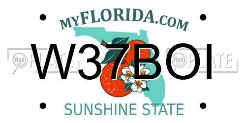 W37BOI Florida License Plate