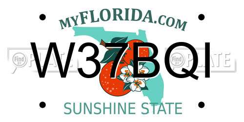 W37BQI Florida License Plate
